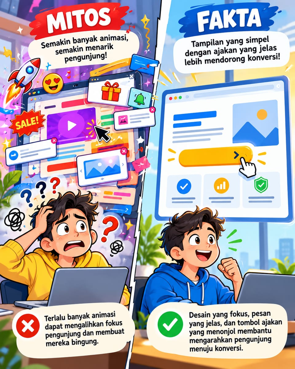 Landing Page Penuh Animasi = Konversi Naik? Mitos Besar!